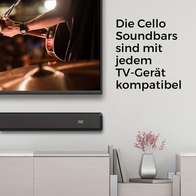 CELLO YWS23-DE TV Soundbar 2x15W + 50W =80W 2.1-Kanal-Lautsprecher Bluetooth AC/DC HDMI USB Optisch