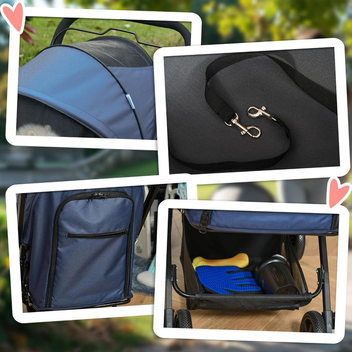 PawHut Hundebuggy Hundewagen Buggy für kleine Hunde und Katzen Haustierwagen Pet Stroller Katzenbugg