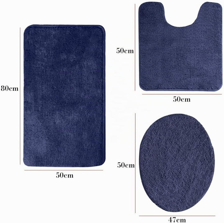 ele ELEOPTION Badezimmer-Set,rutschfeste Badematte schnelltrocknend weich wasserabsorbierend stilvol