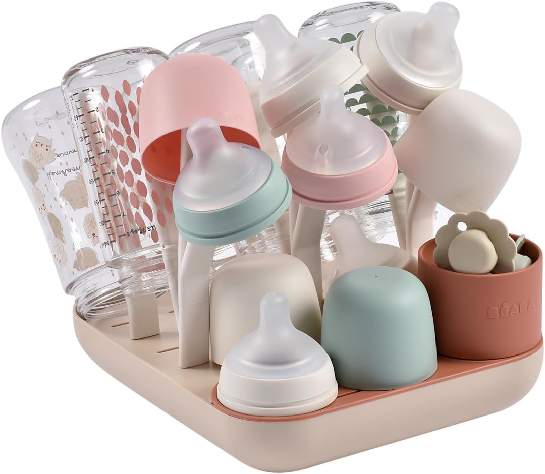 BÉABA, Abtropfgestell Babyflaschen, Grosses Fassungsvermögen, Modular, Bis zu 6 Flaschen und Kinderg