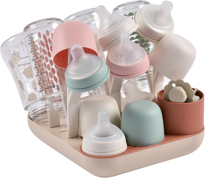 BÉABA, Abtropfgestell Babyflaschen, Grosses Fassungsvermögen, Modular, Bis zu 6 Flaschen und Kinderg