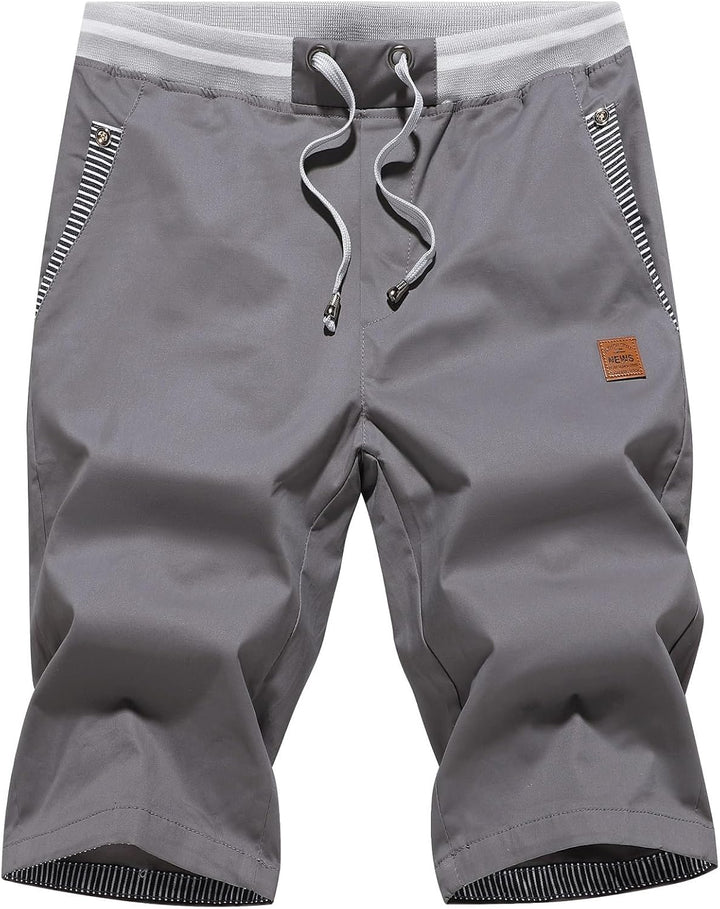 Tansozer Herrenshorts Herren Shorts Baumwolle Sommer Shorts mit Taschen Herren S Grau, S Grau