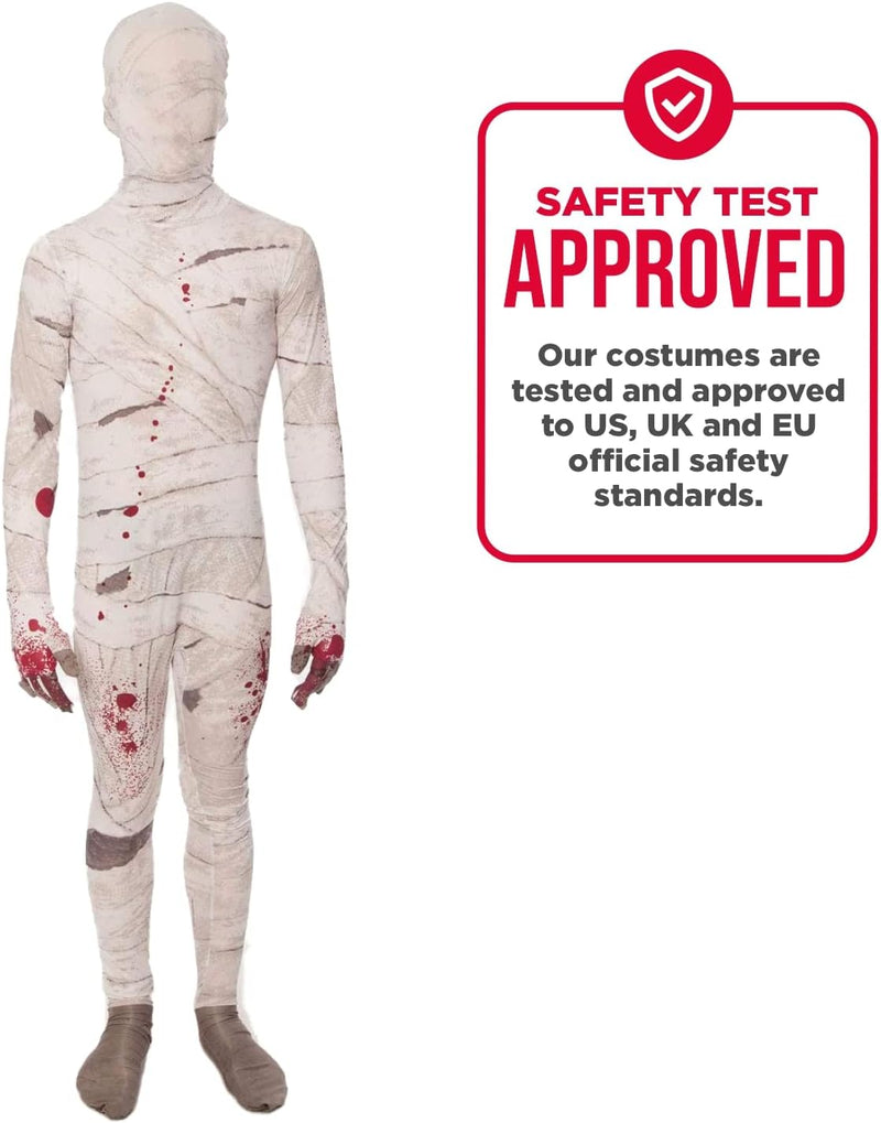 Morphsuits Mumie Kostüm Kinder, Monster Verkleidung, Faschingskostüm Jungen Mädchen - S (94cm-107 cm