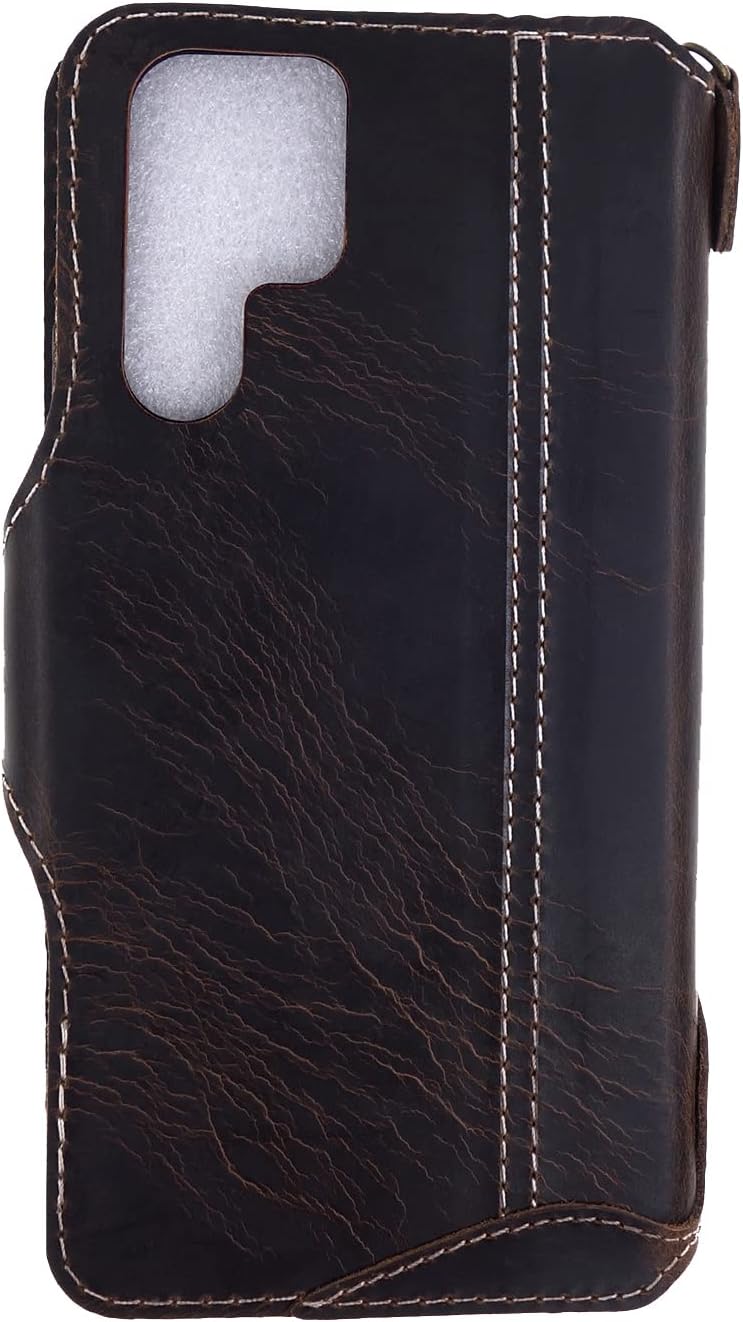 Yogurt Handyhülle für Samsung Galaxy S22 Ultra, Hülle Echtleder Case Ledertasche Lederhülle für Sams