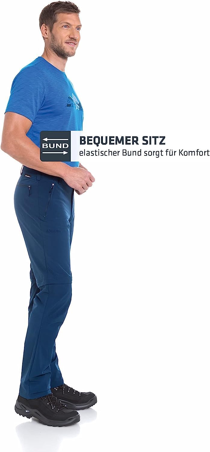 Schöffel Herren Pants Folkstone Zip Off, vielseitige Herren Hose mit Zip-Off Funktion, leichte Wande