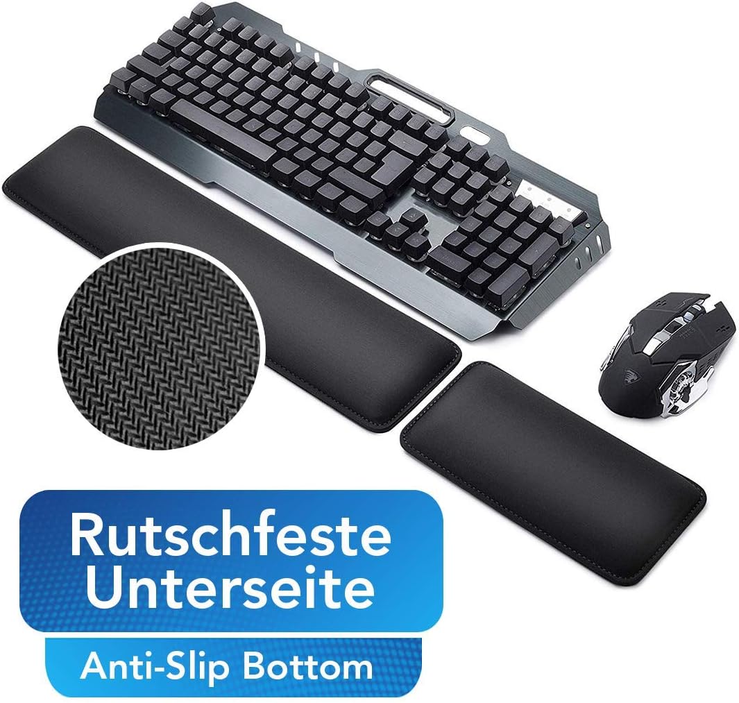 Sidorenko Handballenauflage Set für Tastatur und Maus - Hochwertige und Bequeme Handauflage - Schone