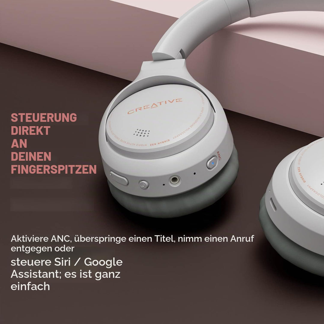 CREATIVE Zen Hybrid Wireless Over-Ear-Kopfhörer mit hybrider Active Noise Cancellation, Ambient Modu