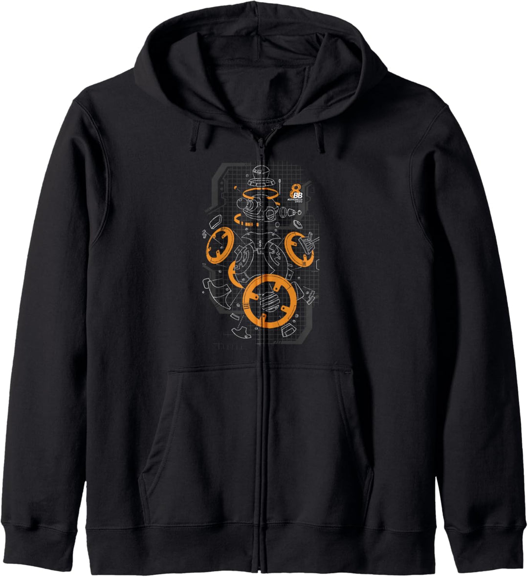 Star Wars Last Jedi BB-8 Grid Schematic Kapuzenjacke