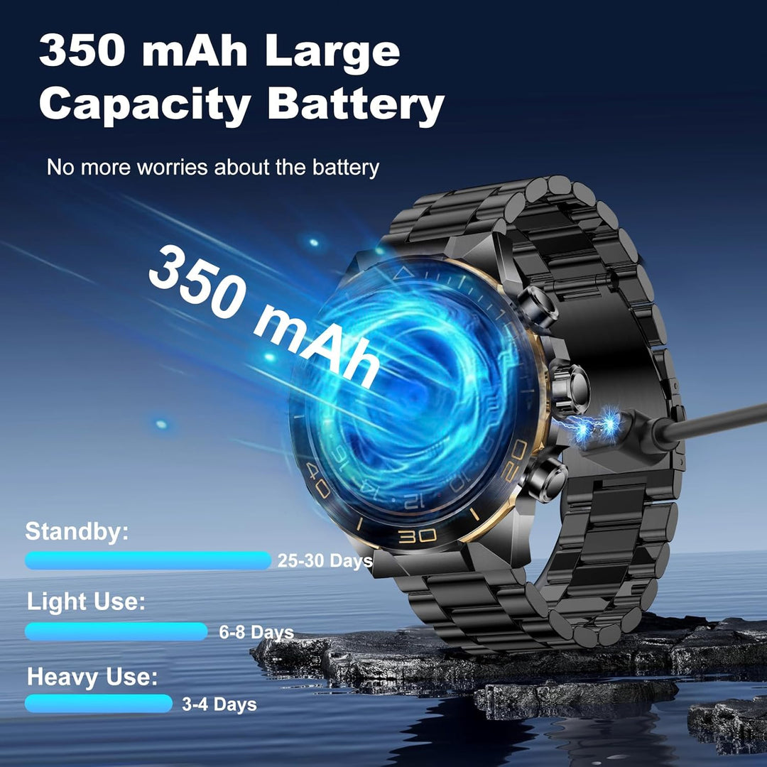 Smartwatch Herren mit Telefonfunktion, 1.44" AMOLED Uhren Herren mit IP68 Wasserdicht, Fitness Track