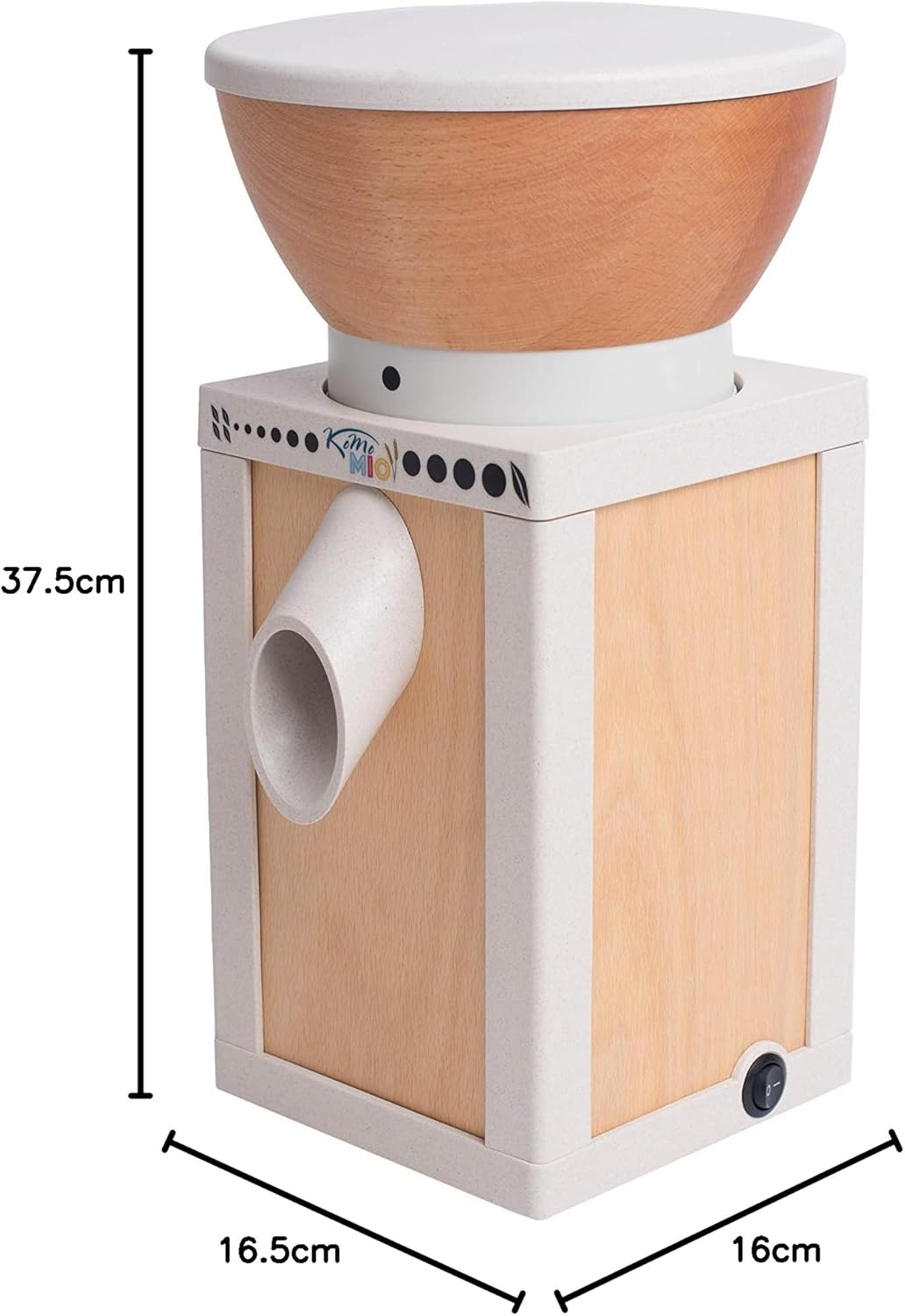 KoMo KoMoMio Getreidemühle natur (400 Watt, innovative Materialien) 16,5 x 16 x 37,5