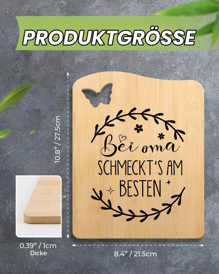 Geschenk für Oma, Oma Geschenk Geburtstag, UV Bedrucktes Bambus Schneidebrett, Geburtstagsgeschenke