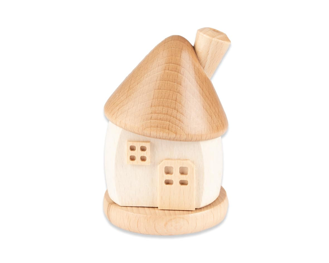 Holzwaren Egermann kleines rundes Räucherhaus aus Holz - Hübsches Rauchhaus in der Farbe: Weiss - Ma