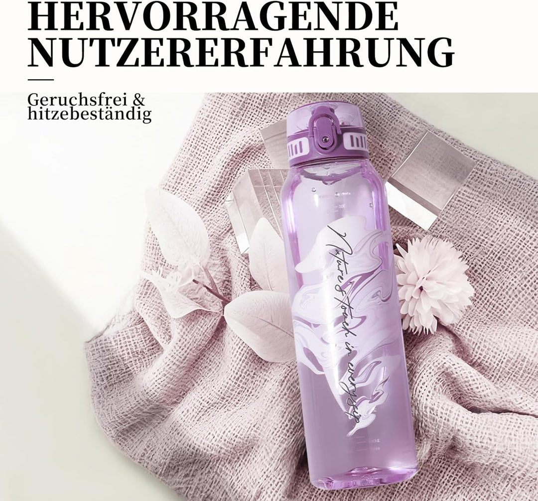 UZSPACE Trinkflasche Sport 1L, Tritan Bpa-Frei Trinkflasche Auslaufsicher mit Einhandbedienung, Kohl