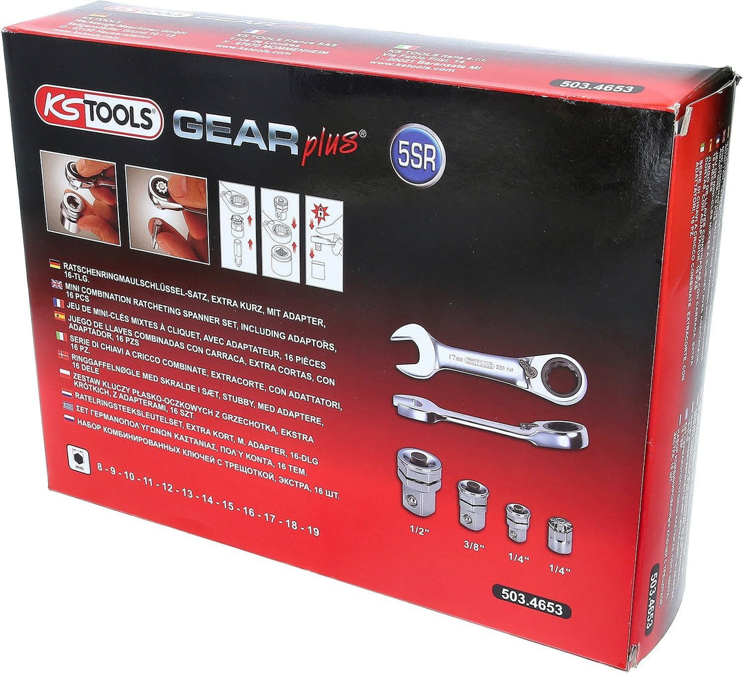 KS Tools 503.4653 GEARplus Ratschenringmaulschlüssel-Satz, kurz, 6-tlg.