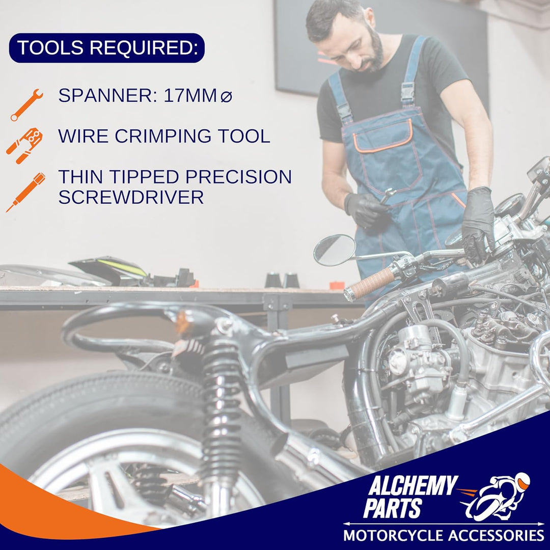 Alchemy Parts Motorrad-Scheinwerfer, 165 mm Durchmesser, universell passend für Retro-Café-Racer, Cu