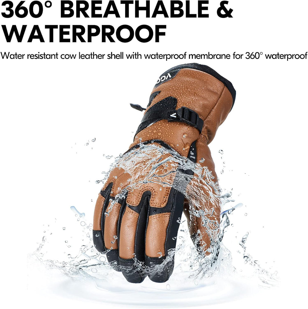 Vgo... Winter Waterproof Gloves Men for Ski Outdoor Snowboard Scooter, Thermal Cold Weather Gloves T