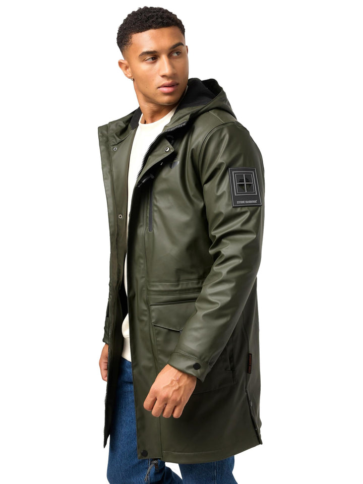 STONE HARBOUR Warmer Regenponcho gefütterter Regenmantel wasserdicht mit innenliegendem Tragegurt un