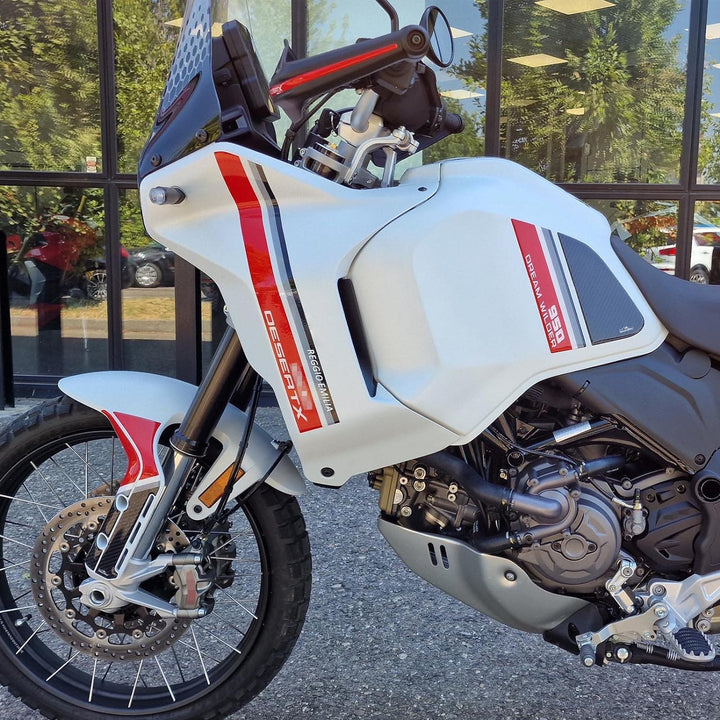 Resin Bike Aufkleber für Motorrad Kompatibel mit Ducati DesertX 2022. Seitenschutz für den Tank vor