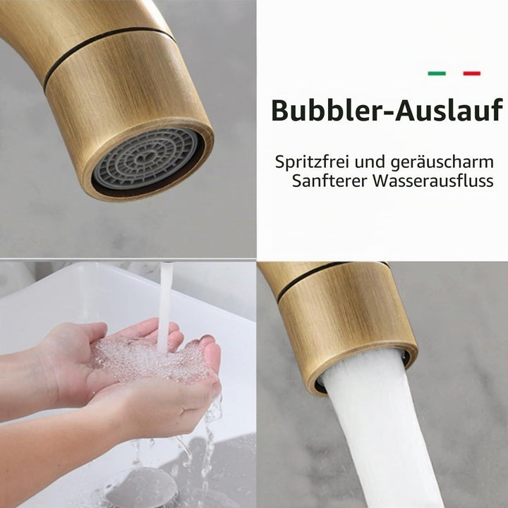 Kaltwasserhahn Wandmontage Messing Antik, 23CM Gebürstet Antik, Gebürstet Antik