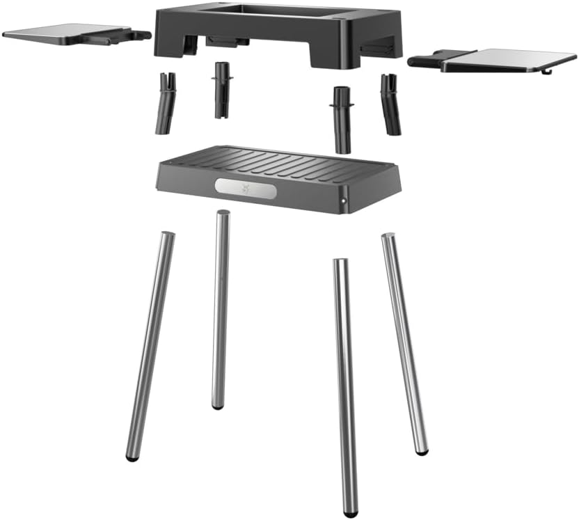 WMF Lono Grill Standfuss, 92,7 x 75,0 x 43,8 cm, stabil und sicher, klappbare Seitenablagen, kompati