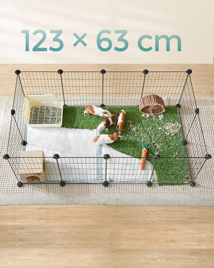 SONGMICS Freilauf, DIY-Kleintiergehege, Kleintierkäfig, Welpenauslauf, Kaninchen, Meerschweinchen, M