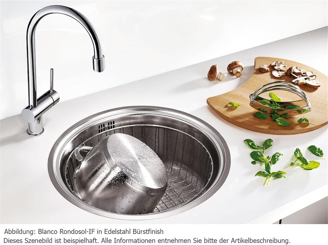 BLANCO RONDOSOL-IF | Edelstahl | Einbauart: Einbau von Oben & Flächenbündig & Unterbau | ohne Ablauf