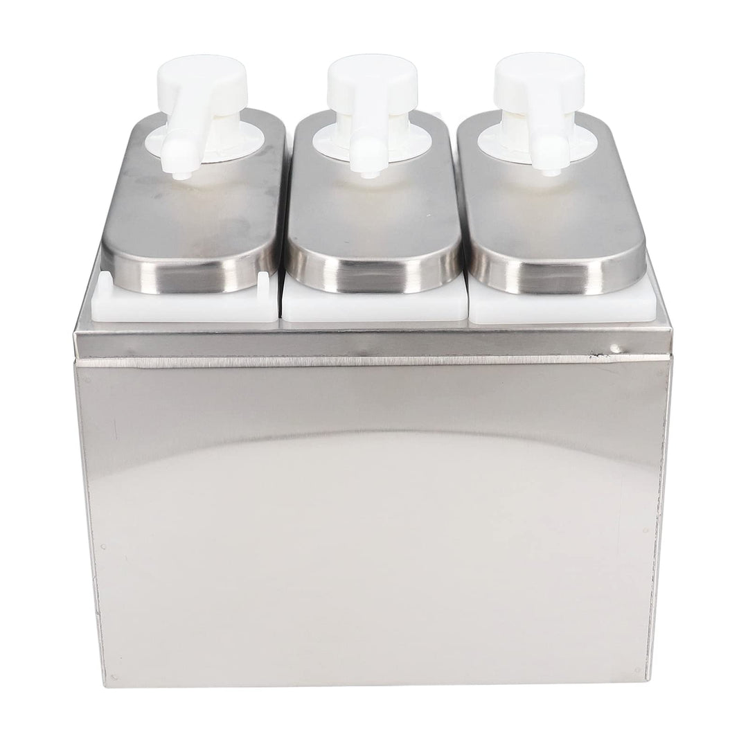 IUSOT Gewürzpumpenspender, 1L Saucenspender aus Edelstahl, Saucenpumpenspender Quetschflaschen Sirup