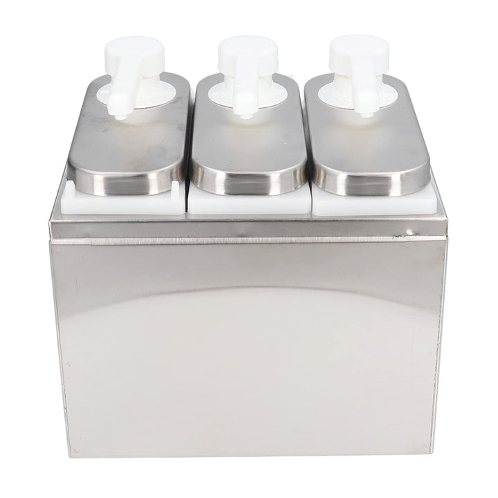 IUSOT Gewürzpumpenspender, 1L Saucenspender aus Edelstahl, Saucenpumpenspender Quetschflaschen Sirup