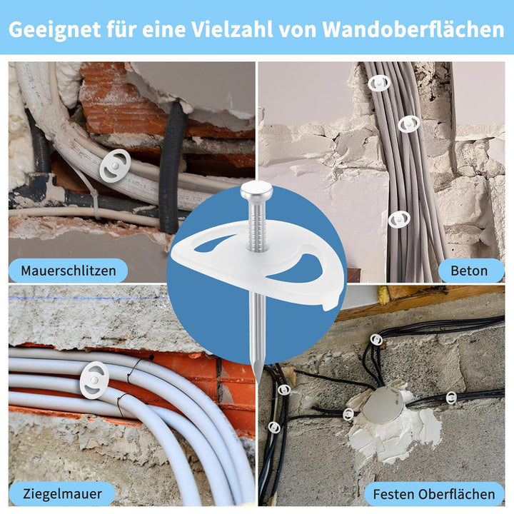 Enhon 150 Stück Nagelscheiben mit Montagenagel, 75 Stück 3,2 x 40mm und 75 Stück 3,5 x 50mm Montagen