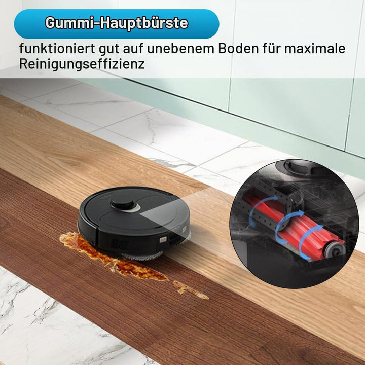 DrRobor Zubehörset für Roborock Q Revo Saugroboter, 2 Ersatzteile Hauptbürste, 4 Wischtücher, 4 Stau