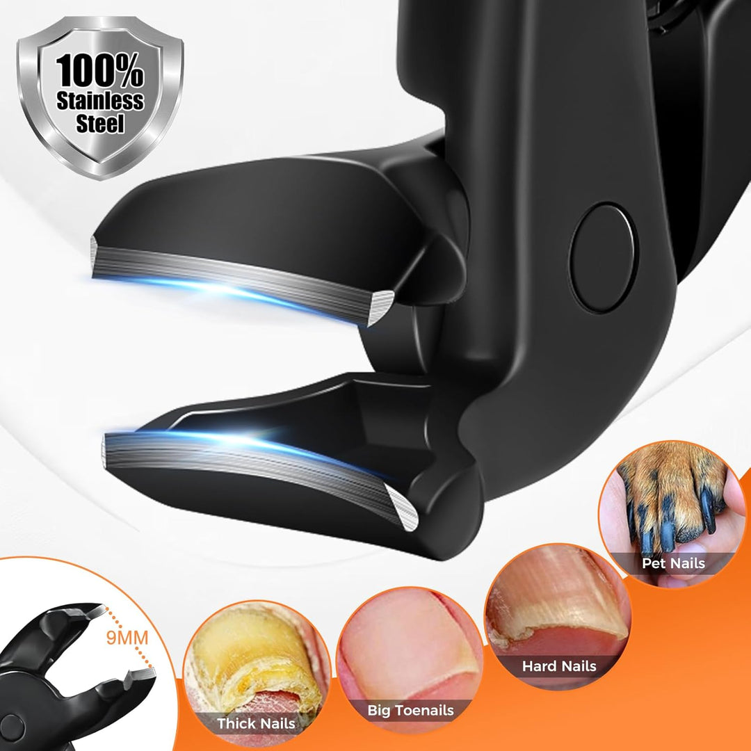 Winkelkopf Nagelknipser für Senioren - DRMODE Ergonomischer Nagelknipser Fussnägel mit Auffangbehält
