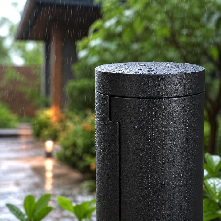 SSC-LUXon PALISO Design Steckdosensäule mit 2X Steckdosen für Garten & Aussen - Energiesäule mit Tür