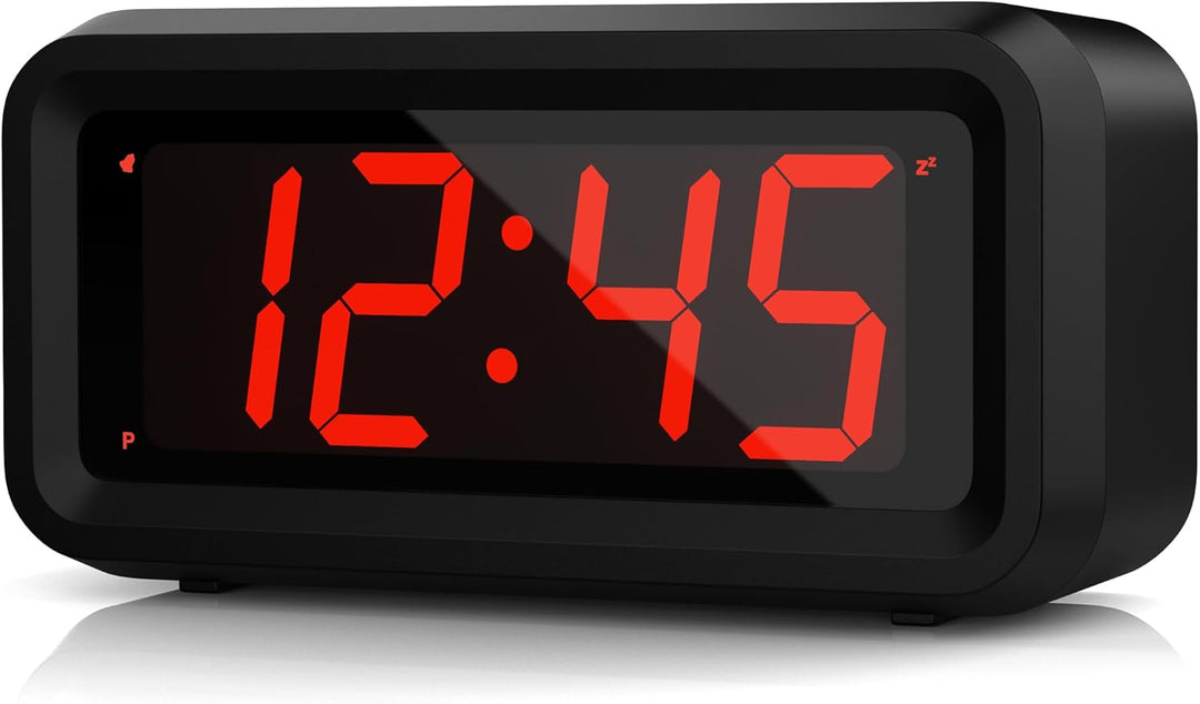 KWANWA Schreibtisch/Nachttisch/Wand Digital LED Alarm Uhr mit Big 3 cm LED Time Display, AA Batterie