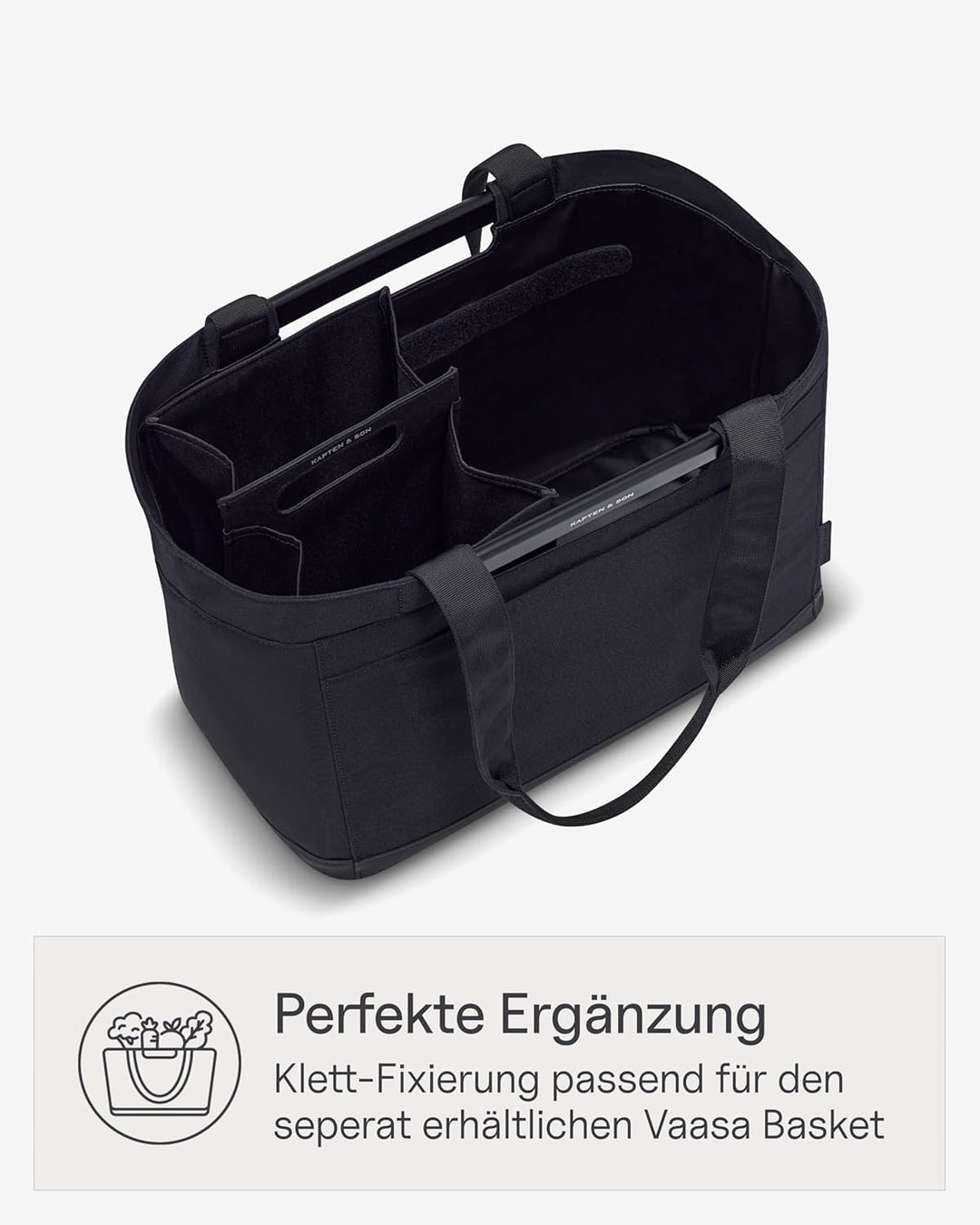 Kapten &amp; Son Vaasa Organizing Inlay Schwarz | 9L Taschenorganizer aus recyceltem PET für Shopping Ba