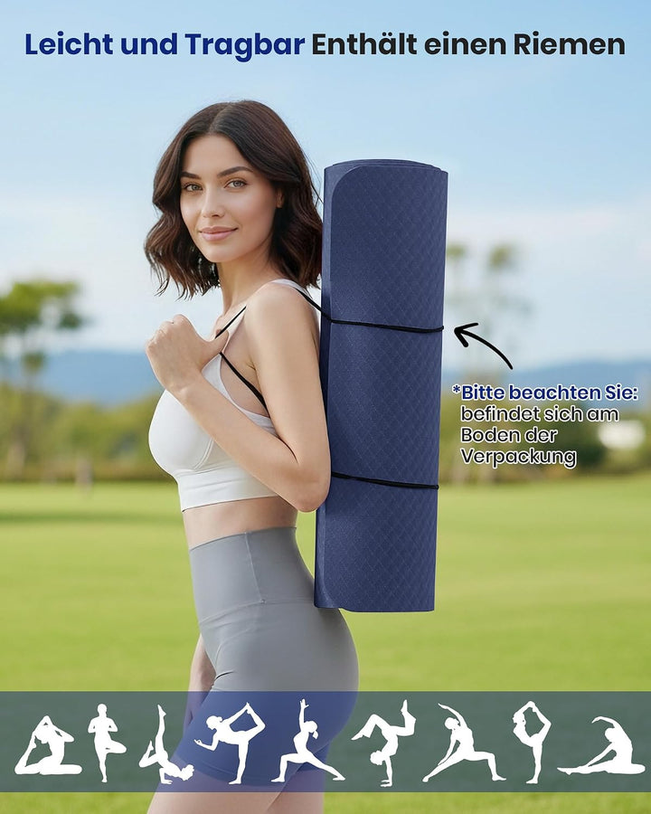 Narwhal Yogamatte Rutschfest Fitnessmatte Umweltfreundliche TPE Sportmatte mit Tragegurt Gymnastikma