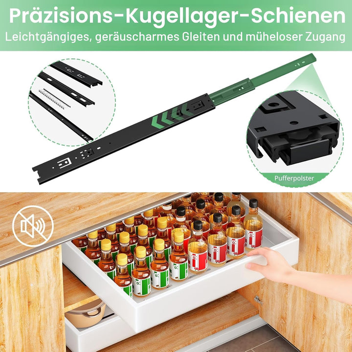 SAYZH Teleskopschublade, Ausziehbare Schubladen-Aufbewahrungsregale für Küchenschränke, Ausziehbare