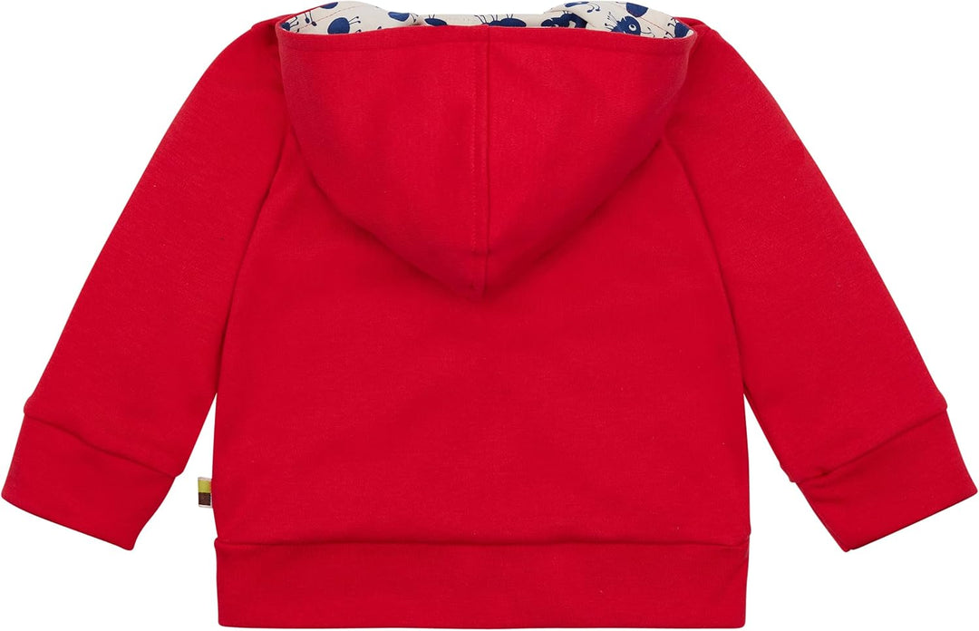 loud + proud Unisex Baby Kapuzenjacke, GOTS Zertifiziert Sweatjacke 62-68 Tomato, 62-68 Tomato