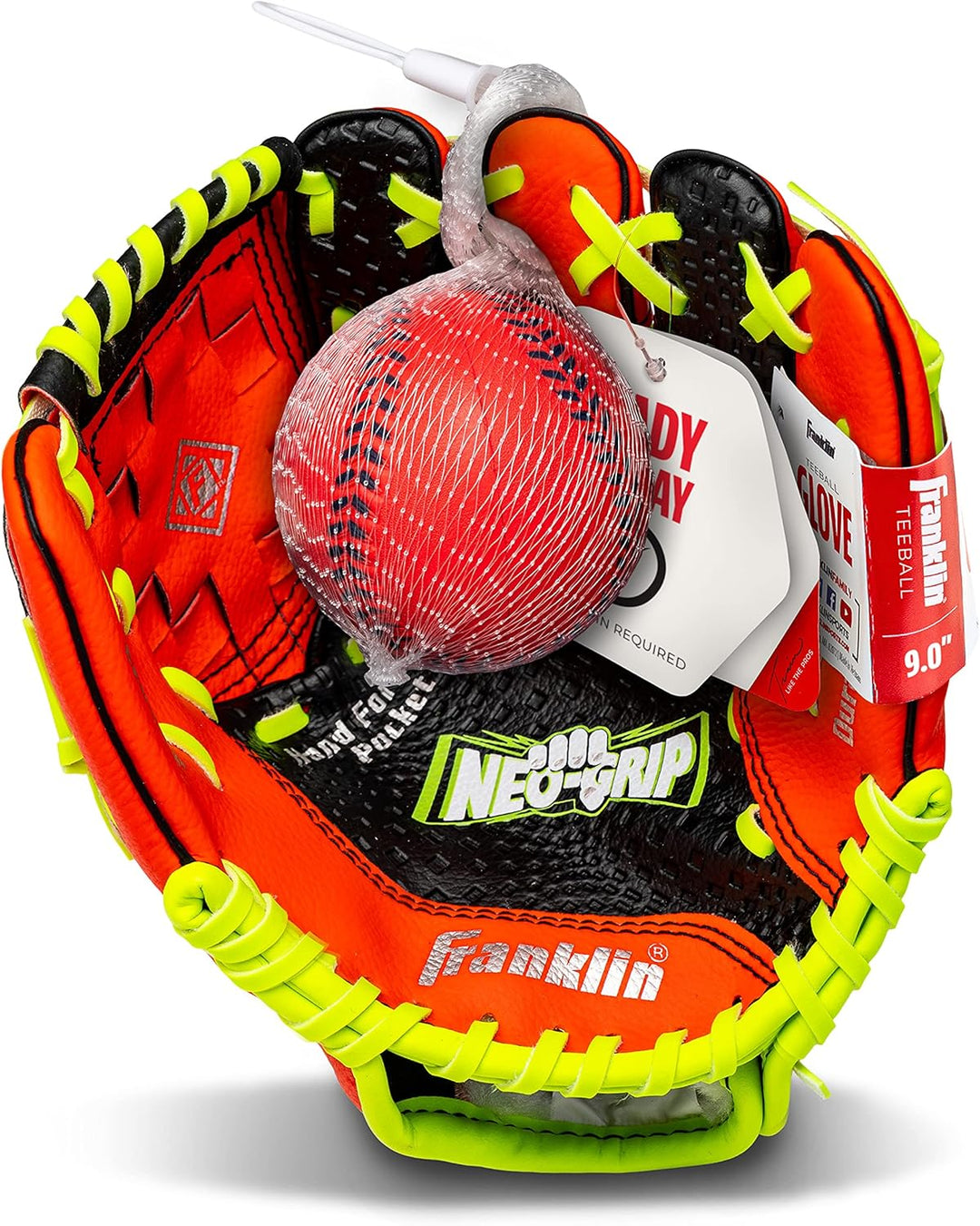 Franklin Sports Teeball-Handschuh - Links- und Rechtshänder Jugend-Fielding Handschuh - Neo-Grip - B