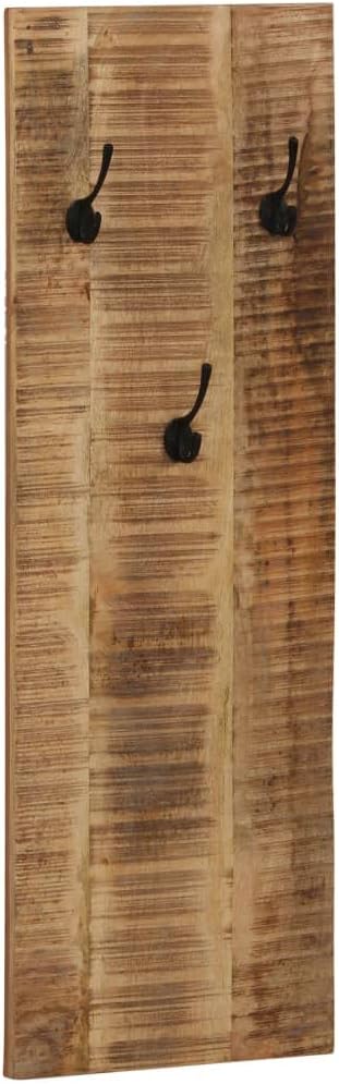 Hothingwell Wandgarderobe, 2 Stück, Mangoholz, massiv, 36 x 110 x 3 cm | Vintage-Stil, einfache Mont