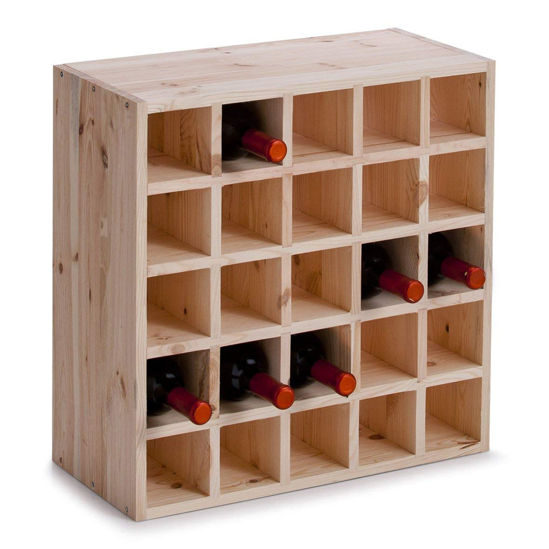 Zeller 13172 Weinregal für 25 Flaschen, Nadelholz, ca. 52 x 25 x 52 cm, 25