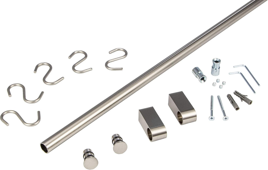 Gedotec Design Küchenreling Wand-Relingsystem Küche | Edelstahl-Optik | Reling-Set Länge: 600 mm | R