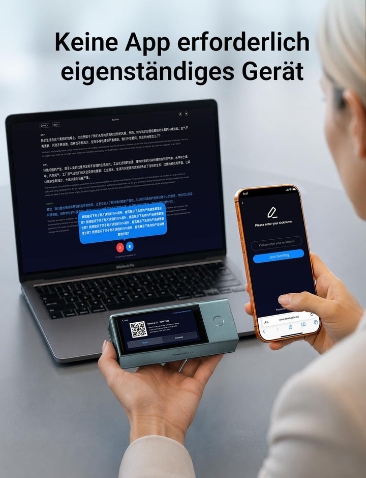Timekettle X1 Meeting Interpreter Hub – KI-Übersetzer ohne App &amp; Abo, kostenlose Lifetime-Updates, 5