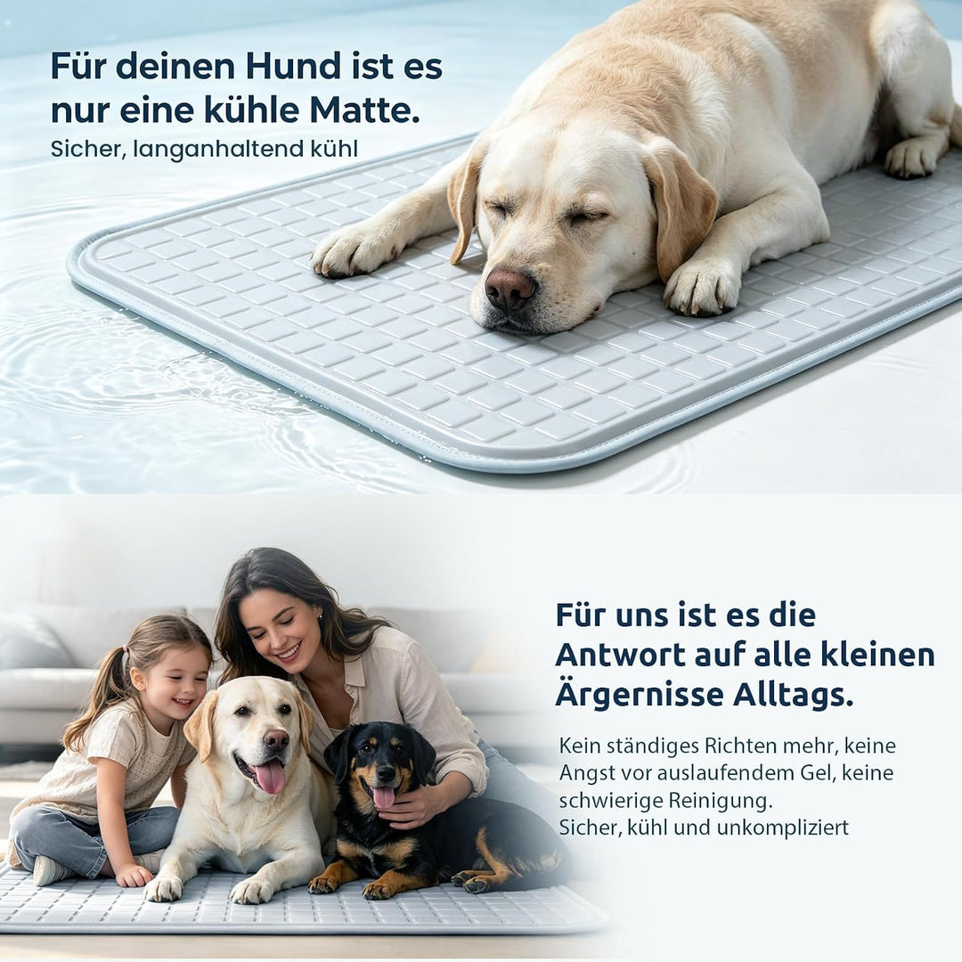 Kühlmatte für Hunde selbstkühlend M 50 x 65 cm | 100% ungiftiges ThermoSchutz Gel, für alle Grössen