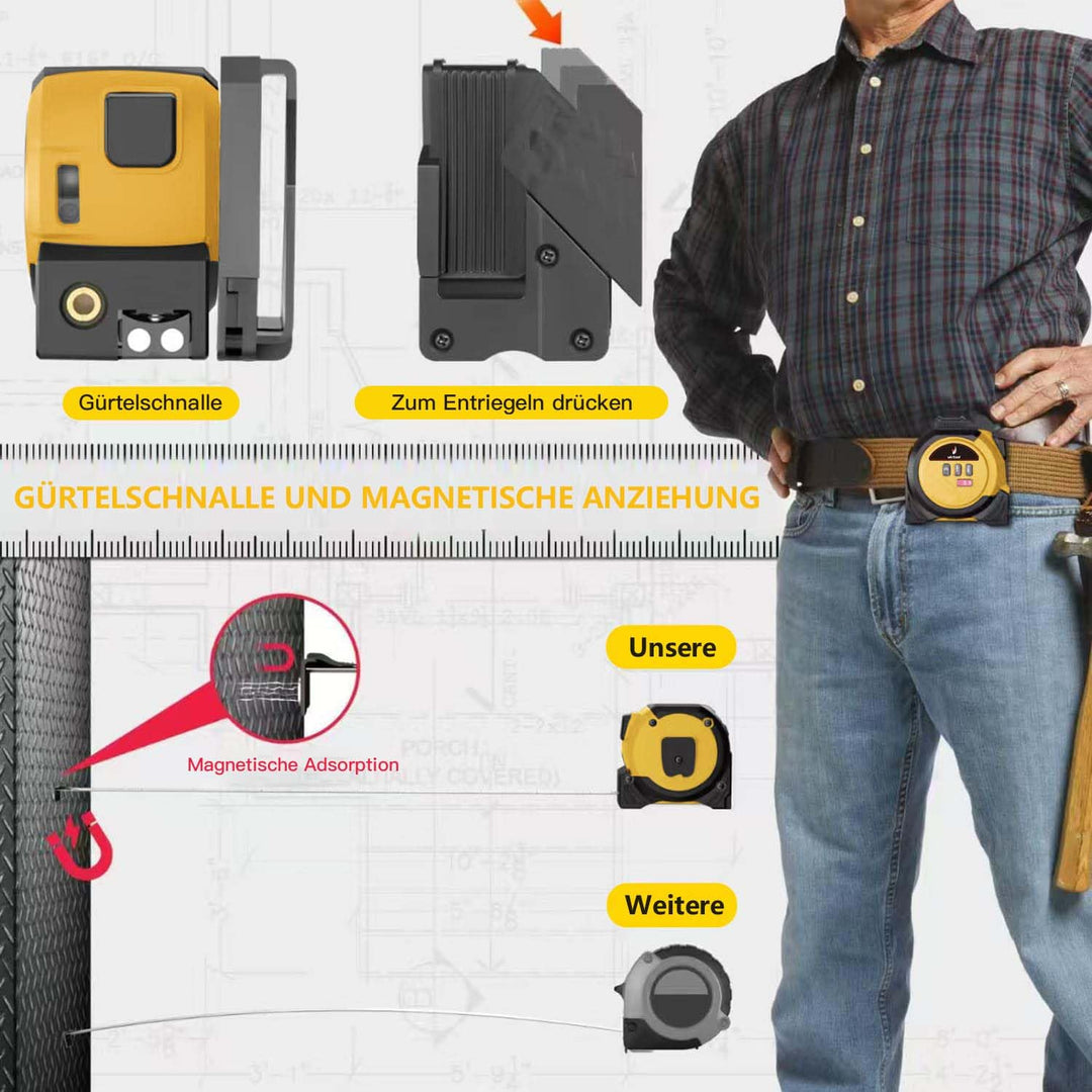 VOBOR 3-in-1 Laser Entfernungsmesser, 40m Digitales Massband mit Laser, Lasermessgerät mit LCD Hinte