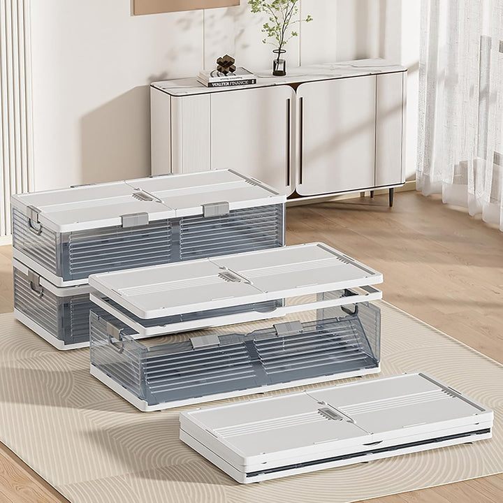 Kunststoff Unterbettkommode 101 * 51,5 * 24cm Gross Unterbett Aufbewahrung Box mit Deckel, Unterbett