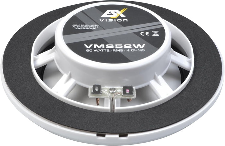 ESX VMS-52W - weisser 13 cm 2-Wege-Koax für Marine/Outdoor/Caravan | extrem flach - Einbautiefe 2,5
