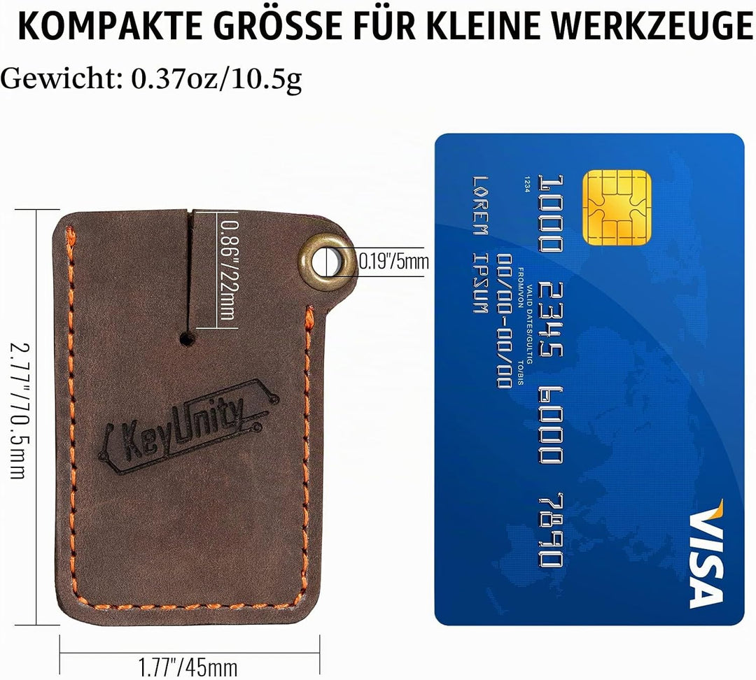 KeyUnity Handgenähte EDC Lederscheide, Kartenhüllen, Tasche Organizer Slip Beutel Ka03, Ka03