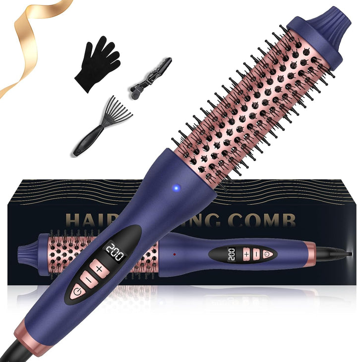Thermal Brush 38mm, Thermobürste Wärmebürste 3 in 1, UKLISS Lockenbürste LCD-Anzeige 120-210℃, Rundb