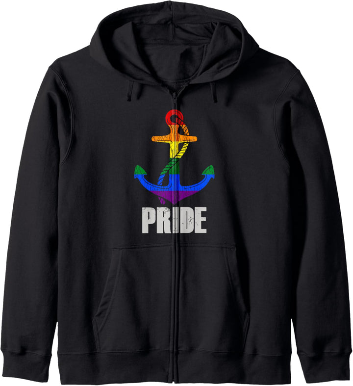 Nautischer Anker Regenbogen LGBT Pride Homosexuell Matrosen Kapuzenjacke