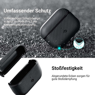 PITAKA Hülle für AirPods Pro 2 Magnetische Schutzhülle Kompatibel mit Magsafe mit Rundumschutz aus A